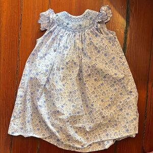 Floral Blue and White Kids Dress